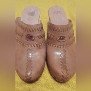 UGG Women's Brown Leather Mules